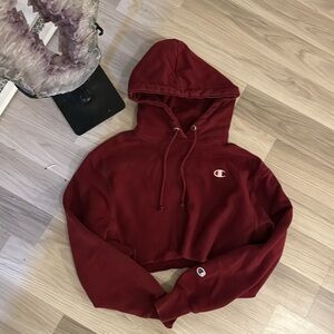 Champion reverse weave xs hoodie in burgundy